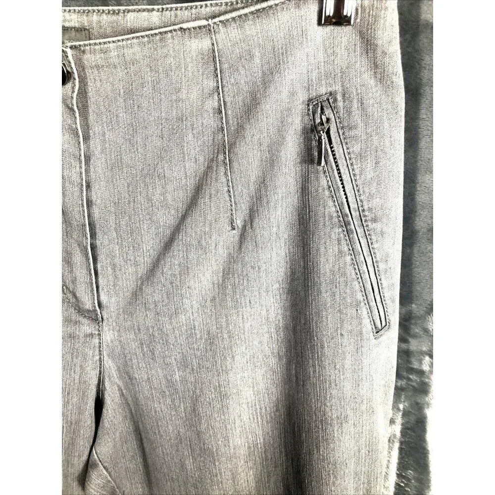 Jacky Vanilia Becky Woman's Gray Denim Trouser Pants Size 14 With Zip - Picture 3 of 16